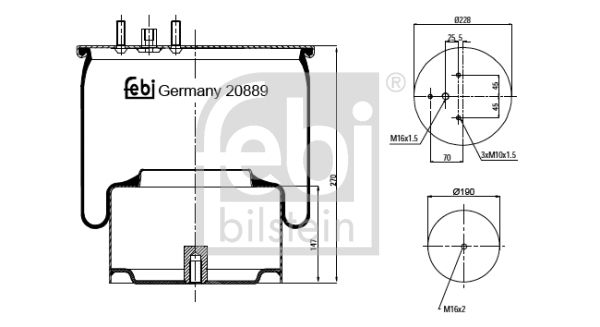 FEBI BILSTEIN Кожух пневматической рессоры 20889